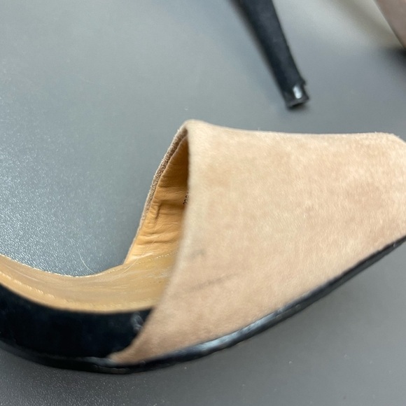 [ZARA] Orange & Black Colour Block Suede Heels - Picture 5 of 9